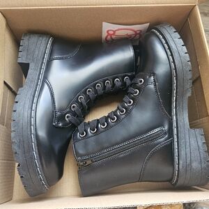 Size 6.5 Sugar Black Combat Boots
